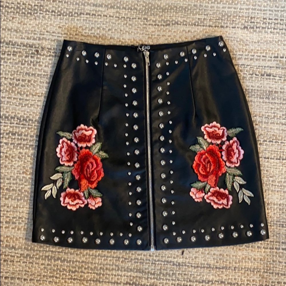 Studded Leather Skirt